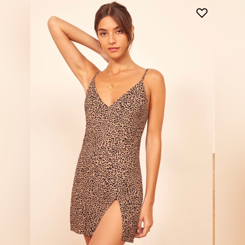Reformation Marlowe Leopard Print Mini Dress Size Small